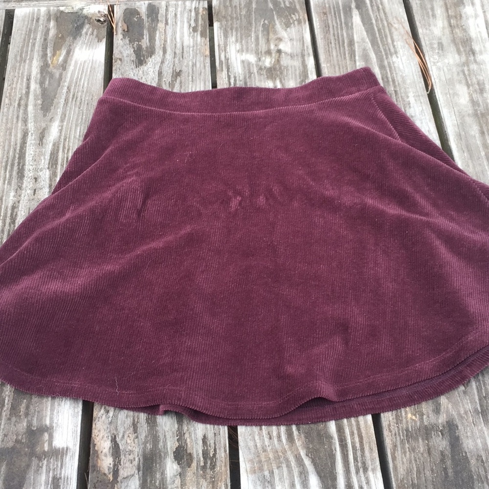 Deep brown cord a line skirt